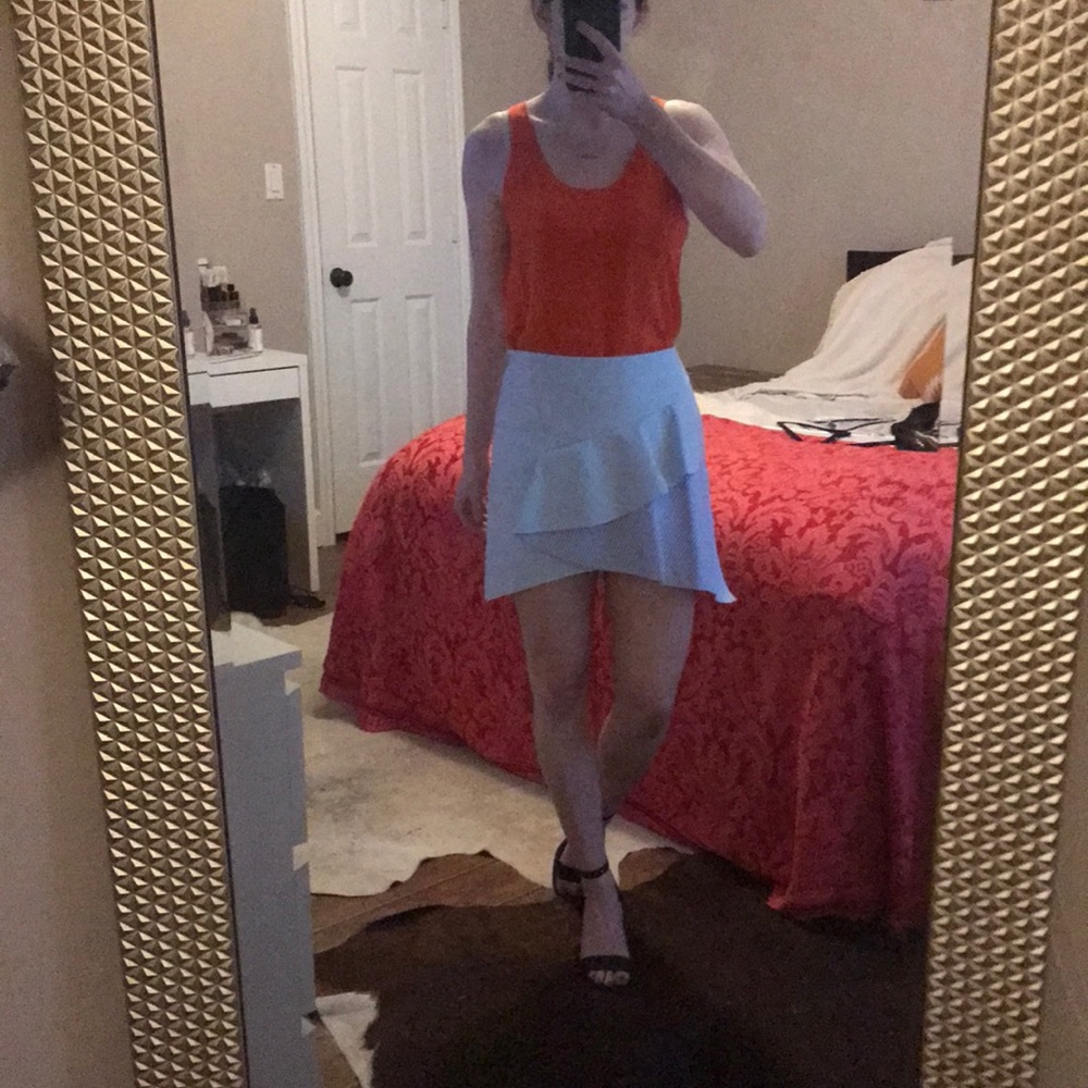 NWT. Zara poplin asymmetrical skirt